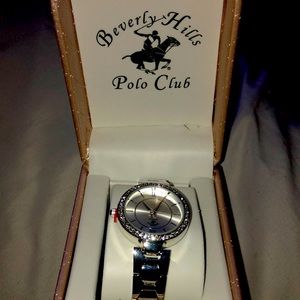 Silver diamond polo bracelet